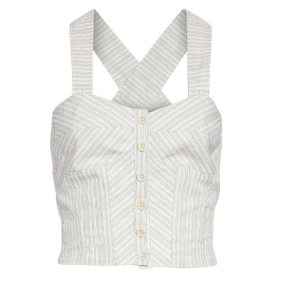 Rebecca Taylor linen stripe top and pants set - Picture 3 of 8